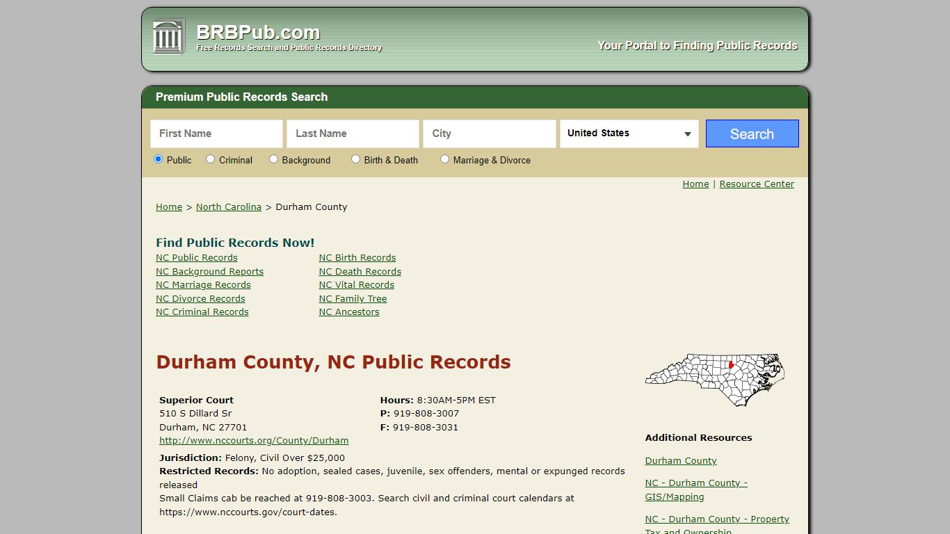 Durham County Public Records | Search North Carolina Government Databases